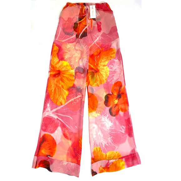 Auc Blumarine Made in Italy Silk floral wide Pants - Picture 3 of 12